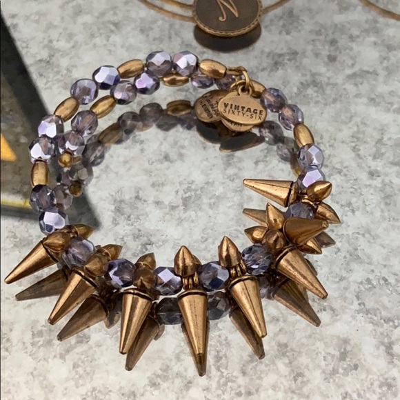 Stack of Gold Alex and Ani Bracelets - Picture 6 of 8